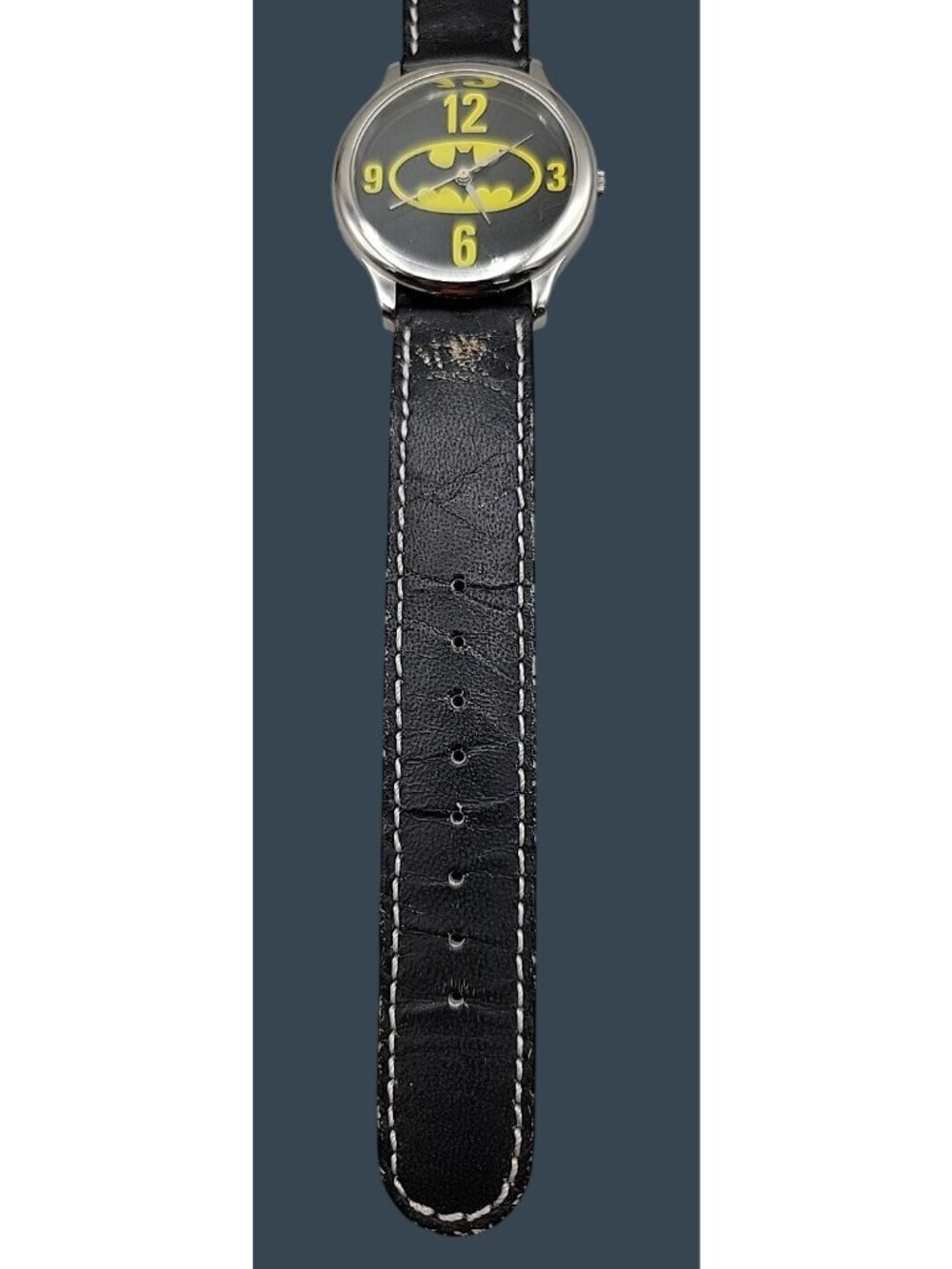 DC COMICS by 1989 Fossil Batman Unisex Watch 7.5 Black Leather Band 36mm BA-6315 - Picture 11 of 16